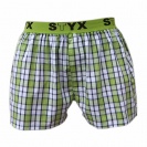 Pánske trenky Styx Šport Zelená kocka